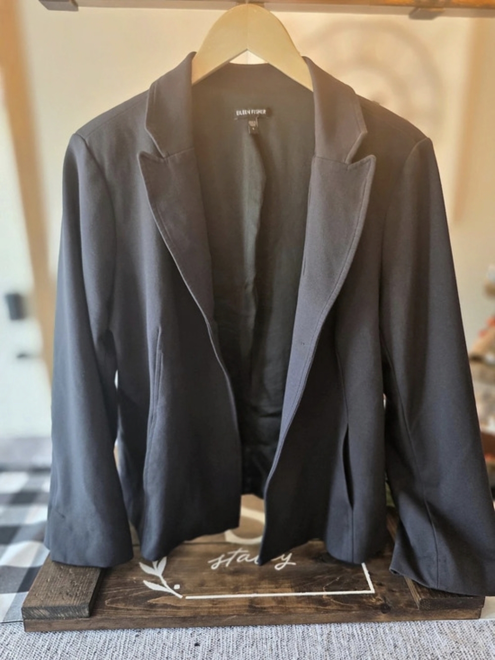 Eileen Fisher Women's Blazer in Black Size Large